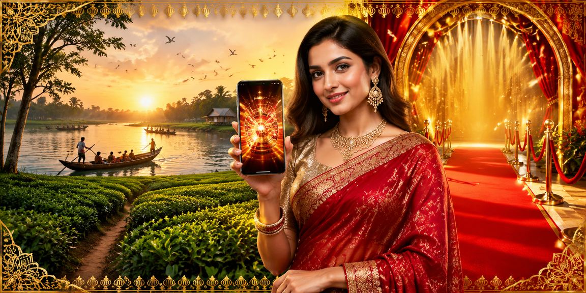 বরিশালে চা বাগানের পটভূমিতে মোবাইলে june2026 ক্যাসিনো অ্যাপ ব্যবহার করছেন একজন ব্যবহারকারী